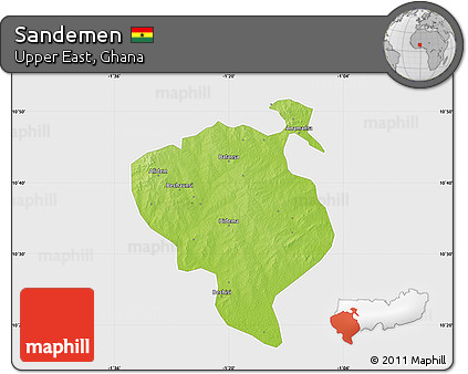 Physical Map of Sandemen, single color outside