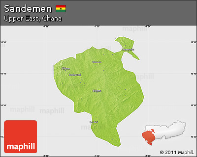 Physical Map of Sandemen, single color outside