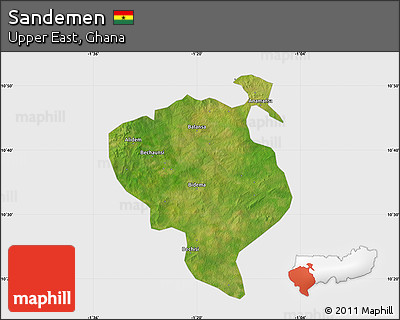 Satellite Map of Sandemen, single color outside