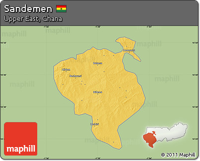Savanna Style Map of Sandemen, single color outside