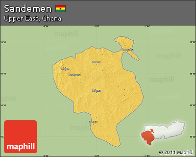 Savanna Style Map of Sandemen, single color outside