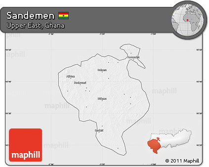 Silver Style Map of Sandemen, single color outside