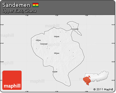 Silver Style Map of Sandemen, single color outside