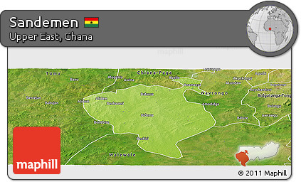 Physical Panoramic Map of Sandemen, satellite outside