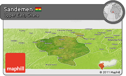 Satellite Panoramic Map of Sandemen, physical outside