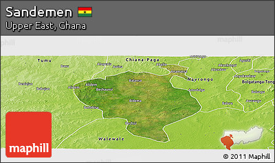 Satellite Panoramic Map of Sandemen, physical outside