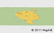Savanna Style Panoramic Map of Sandemen, single color outside