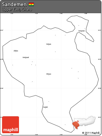 Blank Simple Map of Sandemen, cropped outside