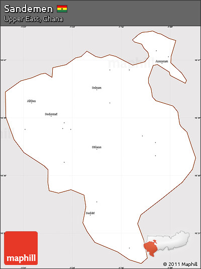 Classic Style Simple Map of Sandemen, cropped outside