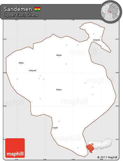 Classic Style Simple Map of Sandemen, cropped outside