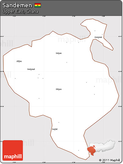 Classic Style Simple Map of Sandemen, cropped outside