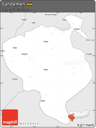 Silver Style Simple Map of Sandemen