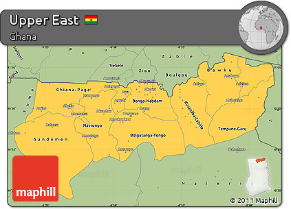 Savanna Style Simple Map of Upper East