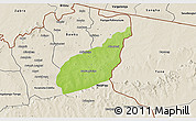 Physical 3D Map of Tempane-Garu, shaded relief outside