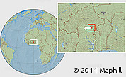 Savanna Style Location Map of Tempane-Garu, highlighted parent region, hill shading