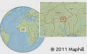 Savanna Style Location Map of Tempane-Garu, hill shading