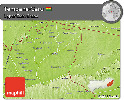 Physical Map of Tempane-Garu