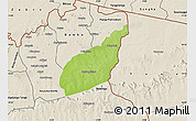 Physical Map of Tempane-Garu, shaded relief outside