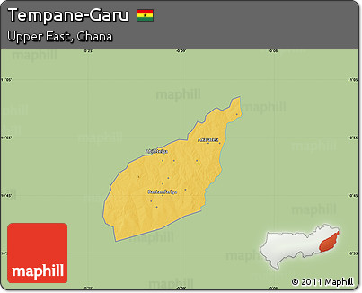 Savanna Style Map of Tempane-Garu, single color outside