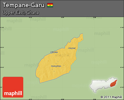 Savanna Style Map of Tempane-Garu, single color outside