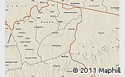 Shaded Relief Map of Tempane-Garu