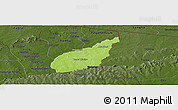 Physical Panoramic Map of Tempane-Garu, darken