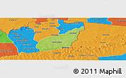 Physical Panoramic Map of Tempane-Garu, political outside