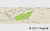 Physical Panoramic Map of Tempane-Garu, shaded relief outside