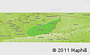 Political Panoramic Map of Tempane-Garu, physical outside