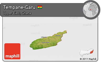 Satellite Panoramic Map of Tempane-Garu, cropped outside