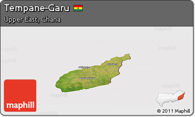 Satellite Panoramic Map of Tempane-Garu, cropped outside