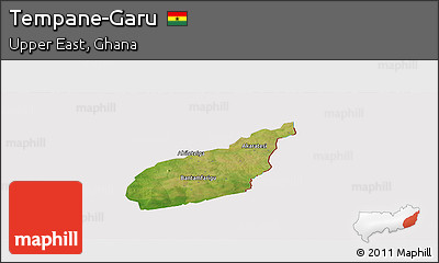 Satellite Panoramic Map of Tempane-Garu, cropped outside