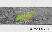 Satellite Panoramic Map of Tempane-Garu, desaturated