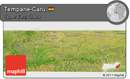 Satellite Panoramic Map of Tempane-Garu