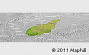 Satellite Panoramic Map of Tempane-Garu, lighten, desaturated