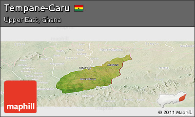 Satellite Panoramic Map of Tempane-Garu, lighten