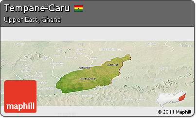 Satellite Panoramic Map of Tempane-Garu, lighten