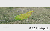 Satellite Panoramic Map of Tempane-Garu, semi-desaturated