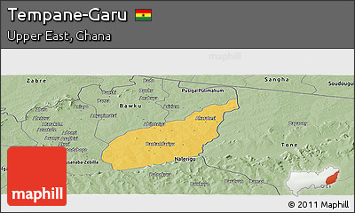 Savanna Style Panoramic Map of Tempane-Garu