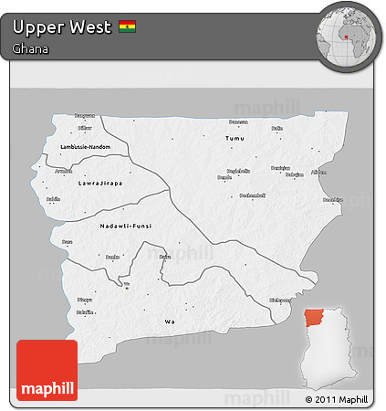 Gray 3D Map of Upper West, single color outside