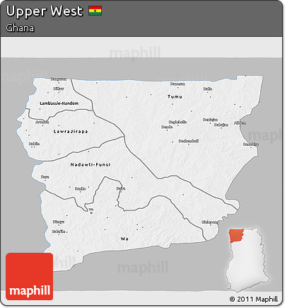 Gray 3D Map of Upper West, single color outside