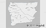 Gray 3D Map of Upper West, single color outside