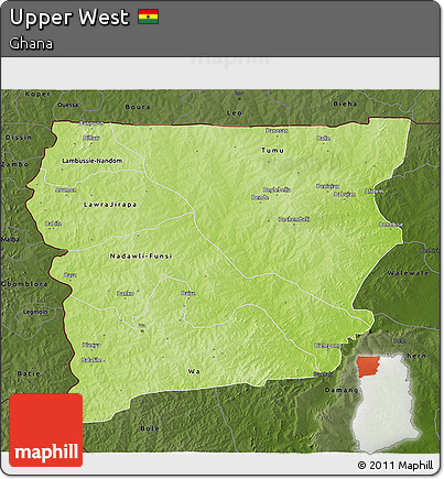 Physical 3D Map of Upper West, darken