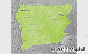 Physical 3D Map of Upper West, desaturated