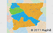 Political 3D Map of Upper West, lighten