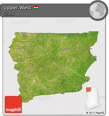 Satellite 3D Map of Upper West, cropped outside