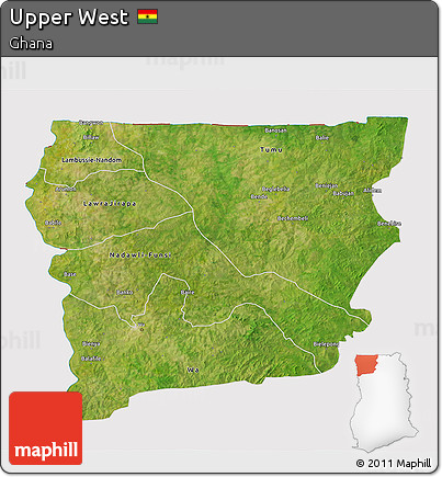Satellite 3D Map of Upper West, cropped outside