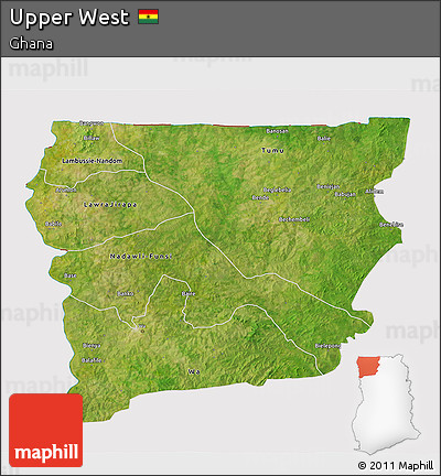 Satellite 3D Map of Upper West, cropped outside
