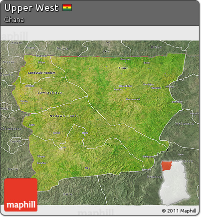 Satellite 3D Map of Upper West, semi-desaturated