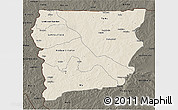 Shaded Relief 3D Map of Upper West, darken